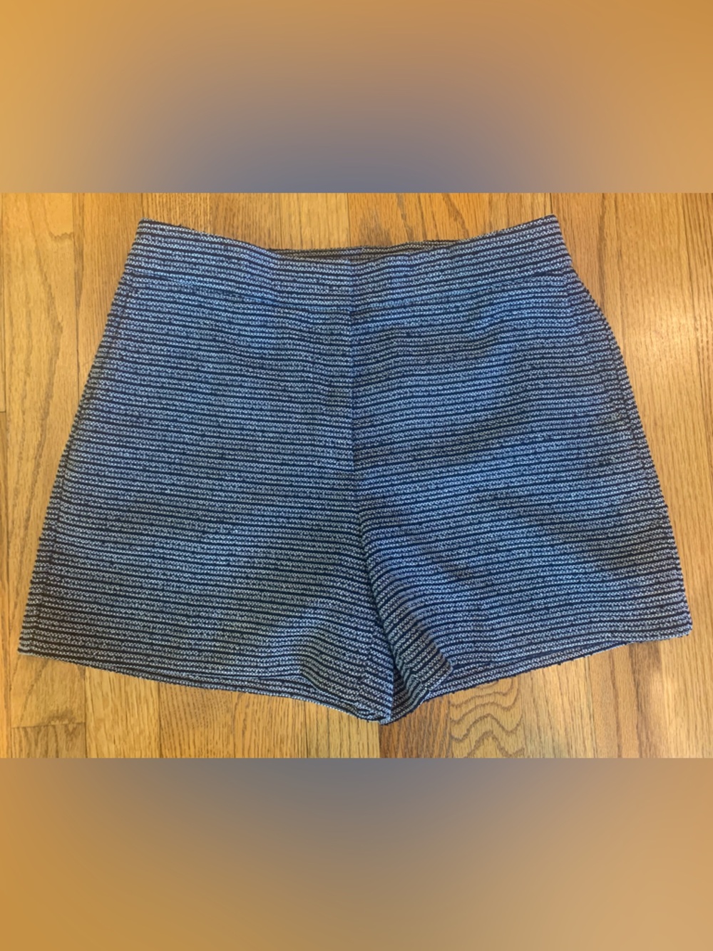 Ann Taylor Navy White Pattern Flat Front Lined Dress Short Size 2 Petite